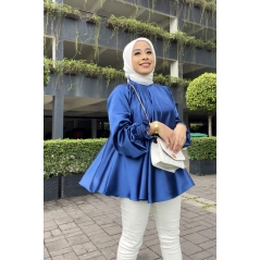 Adior Blouse Kembang Oversize - Royal Navy Blue